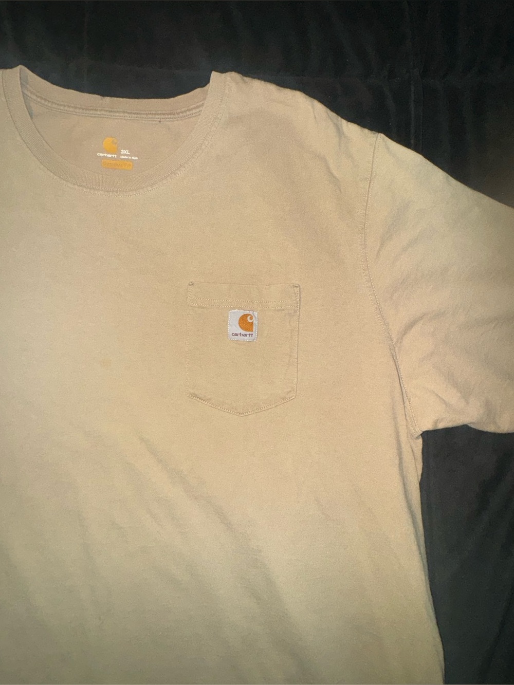 Carhartt Original Fit Men’s 3XL Tan Pocket T-Shirt Workwear Logo Tee
